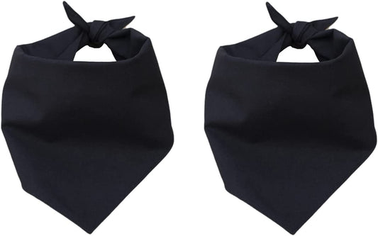 Eechicspace Plain Dog Bandana Blank Scarf Black Cotton for Small Medium Large Dogs 2 Pack Animals & Pet Supplies > Pet Supplies > Dog Supplies > Dog Apparel EechicSpace Black Large (Pack of 2) 