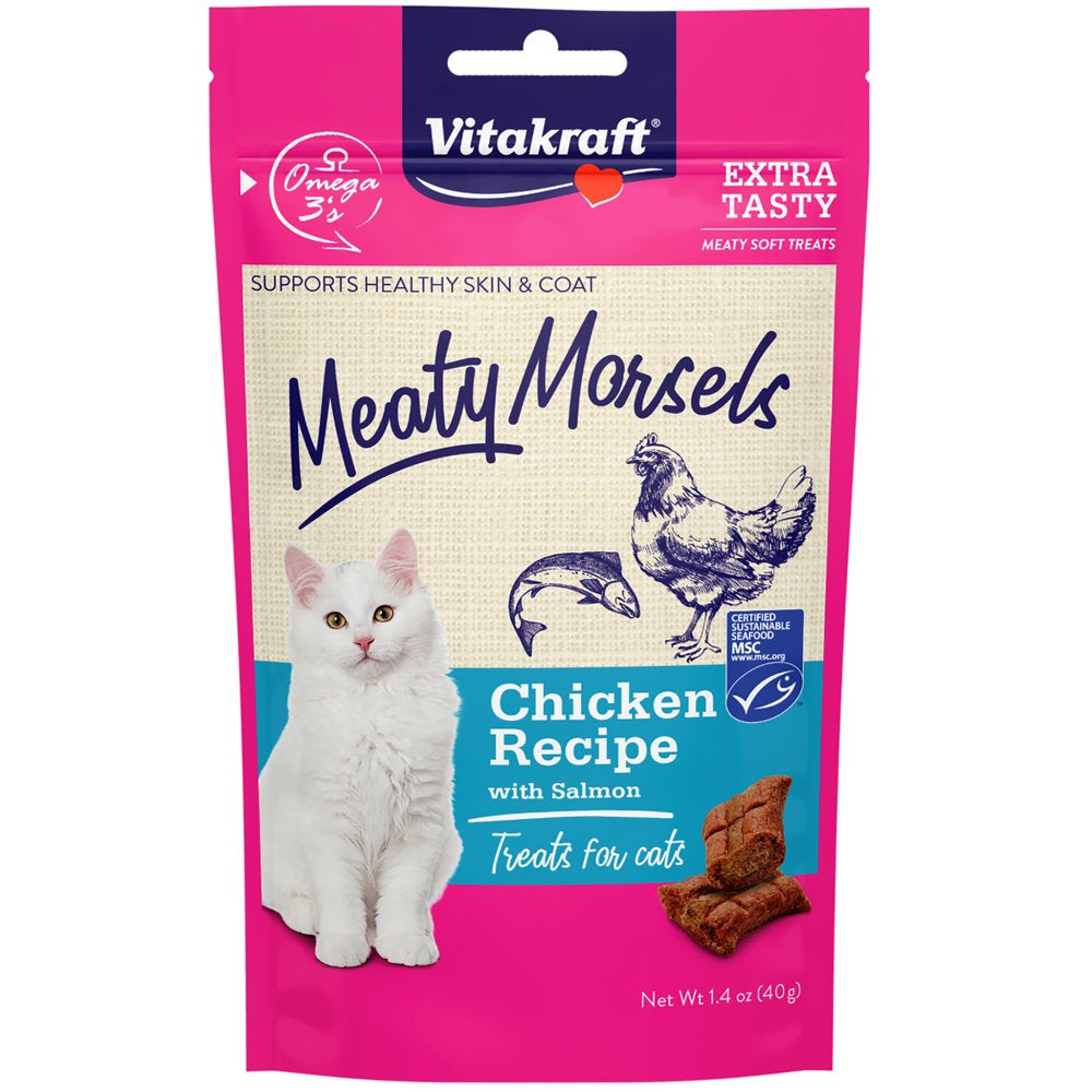 Vitakraft Meaty Morsels, Soft Cat Treats, Chicken with Pumpkin, 4 Count Multi-Pack Animals & Pet Supplies > Pet Supplies > Cat Supplies > Cat Treats Vitkraft Salmon  