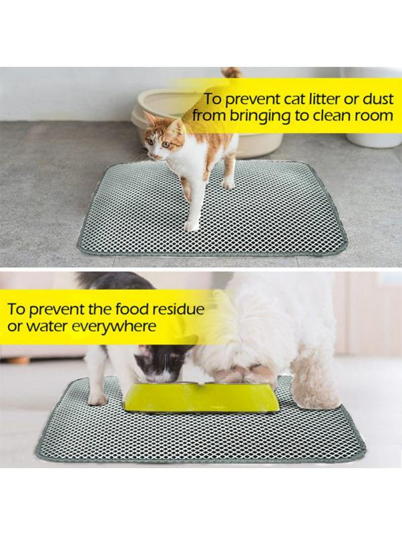VICOODA Pet Litter Box Cage Double Layer Splash-Proof Cat Litter Mat