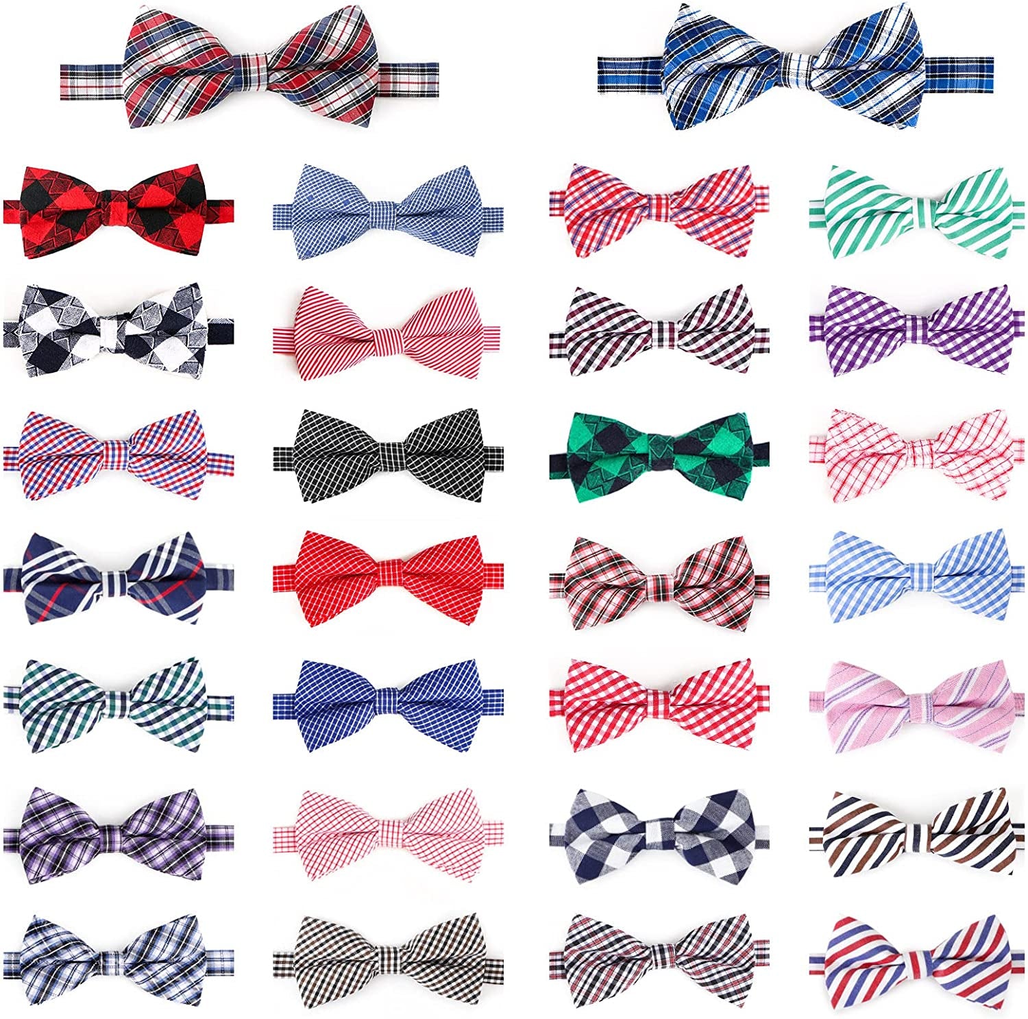 Segarty Puppy Bow Ties, 10 PCS Dog Bowtie Collar Bulk Holiday Cat Collar Grooming Bows for Pet Photography Festival Party Neck Wear Gift, Cute and Plaid Patterned Animals & Pet Supplies > Pet Supplies > Dog Supplies > Dog Apparel Segarty 30pcs-lovely  