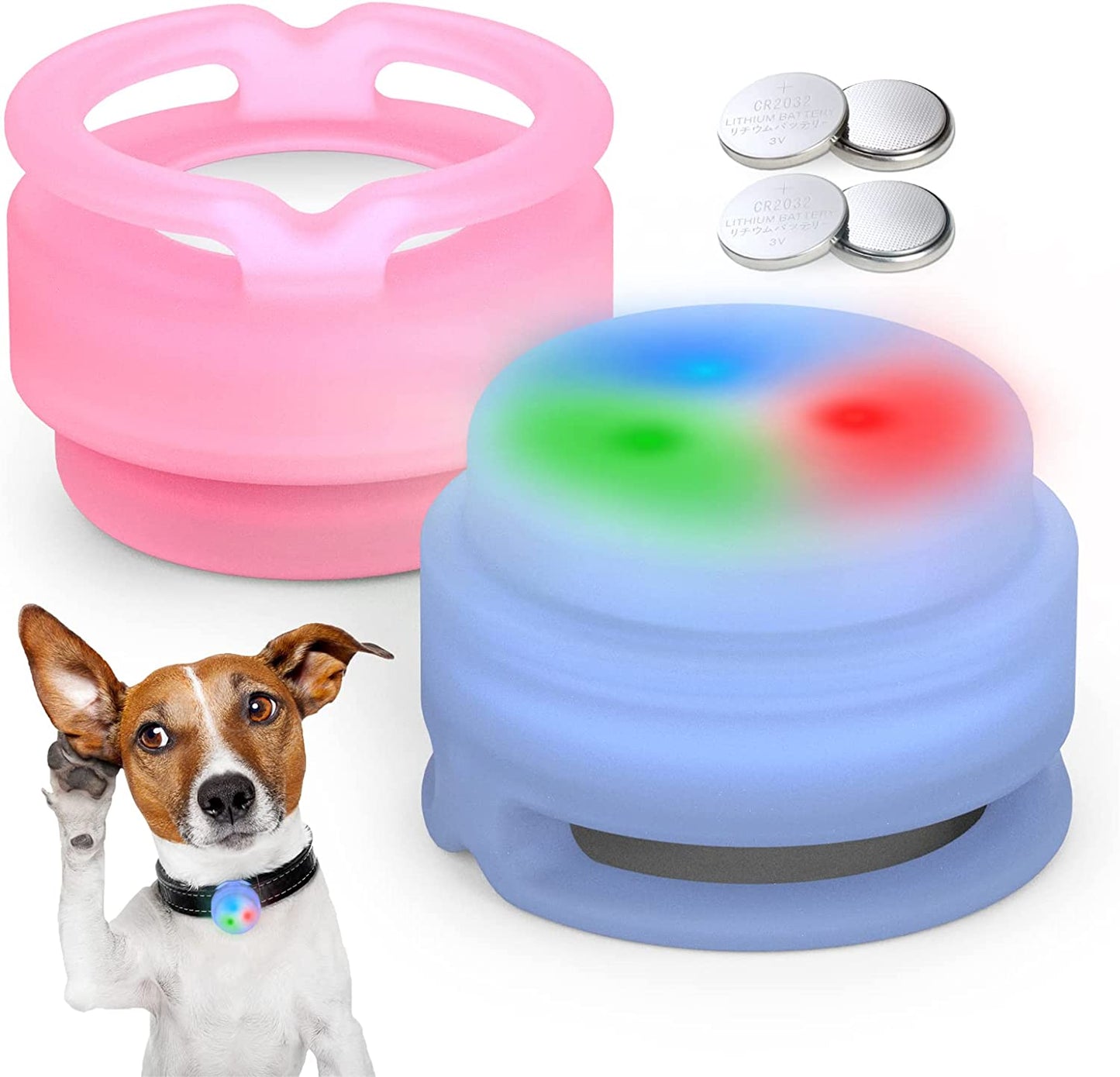 Air Tag Dog Collar Holder(2 Pack), Silicone Air Tag Dot Collar Holder for Apple Air Tags, Anti-Lost Air Tag Holder for Cat, Air Tag Case Cover Fit with Pet Collar Loop & Pets Accessories- Blue & Black Electronics > GPS Accessories > GPS Cases typecase Light Blue/Pink  