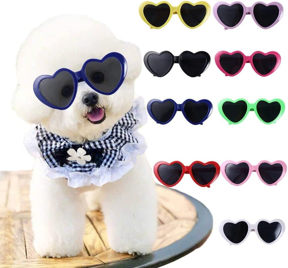 1PCS Cute Pet Sunglasses,Plastic Heart Cat Eye-Wear Glasses Heart Sun Flower Glasses for Small Dogs Cat Accessories(White) Animals & Pet Supplies > Pet Supplies > Dog Supplies > Dog Apparel TELIAO   