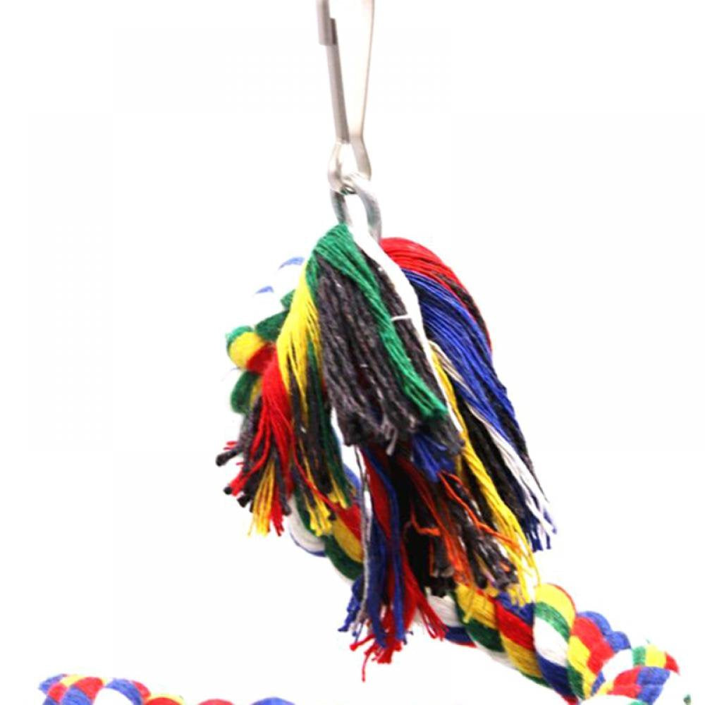 Bird Rope Perch Comfy Cotton Spiral Bungee Swing Climbing Standing Ladder for Bird Cage Parrot Toy with Bell Animals & Pet Supplies > Pet Supplies > Bird Supplies > Bird Ladders & Perches QRxue   