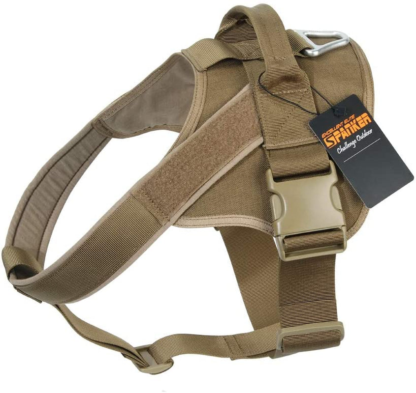 EXCELLENT ELITE SPANKER Tactical Dog Harness Patrol K9 Harness Service Dog Vest Military Dog Vest Working Dog Vest with Handle(Black-L) Animals & Pet Supplies > Pet Supplies > Dog Supplies > Dog Apparel EXCELLENT ELITE SPANKER Coyote Brown XL 