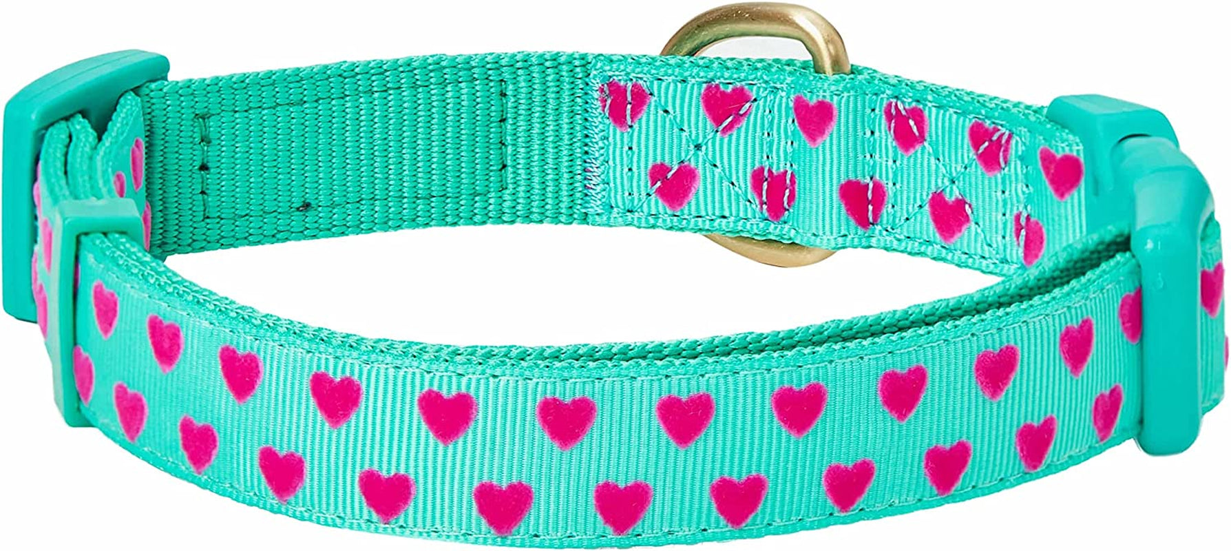 Blueberry Pet Heart Flocking Dog Collar Valentine’S Day Adjustable Collars with Velvety Bowtie for Medium Dogs, Mint Green, Neck 14.5"-20" Animals & Pet Supplies > Pet Supplies > Dog Supplies > Dog Apparel Blueberry Pet   