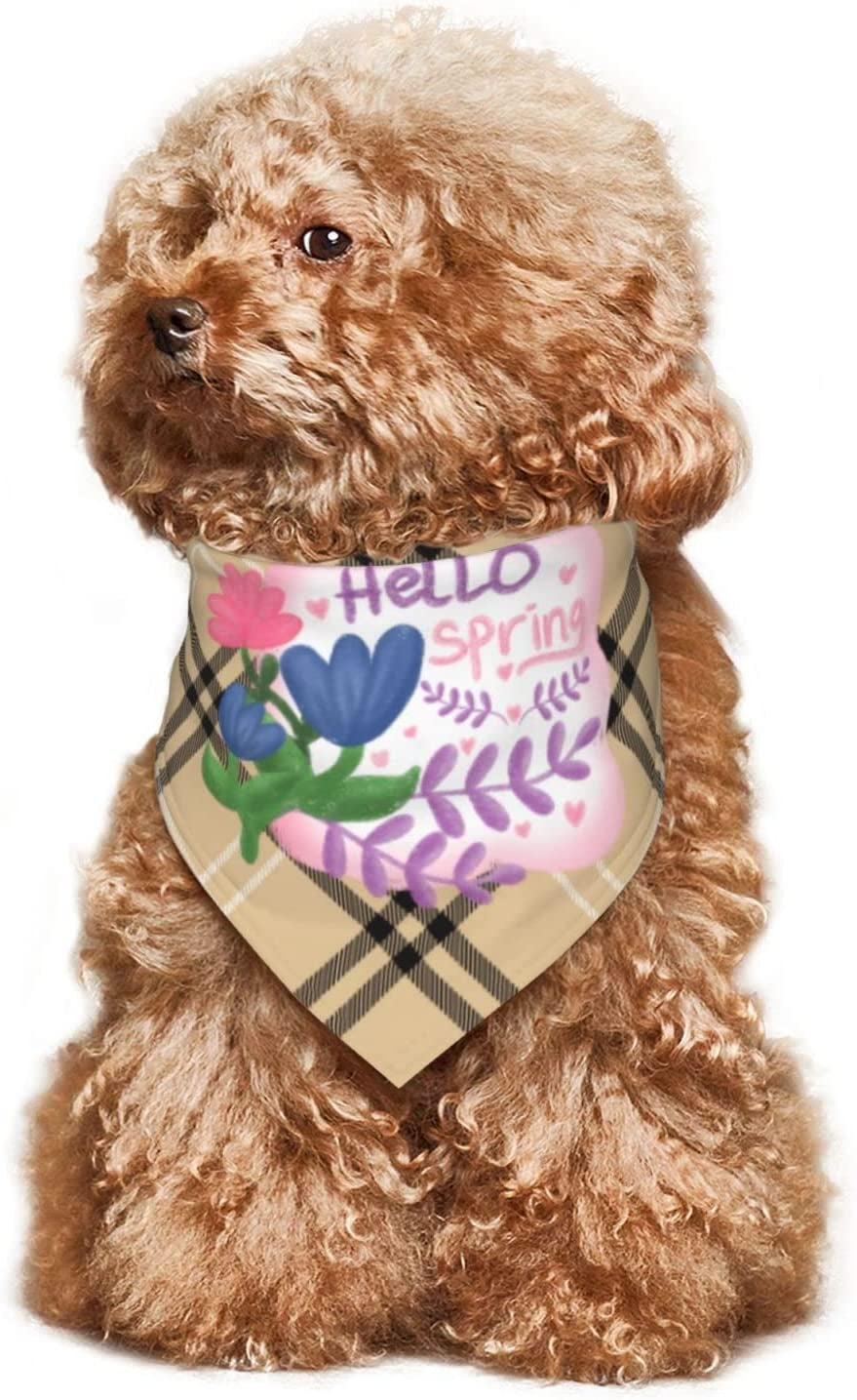 Floral Labels Hello Spring Blue Pet Dog and Cat Decorative Triangle Scarf,Dog Bandana,Breathable and Stain Resistant. Animals & Pet Supplies > Pet Supplies > Dog Supplies > Dog Apparel ZALTAS   