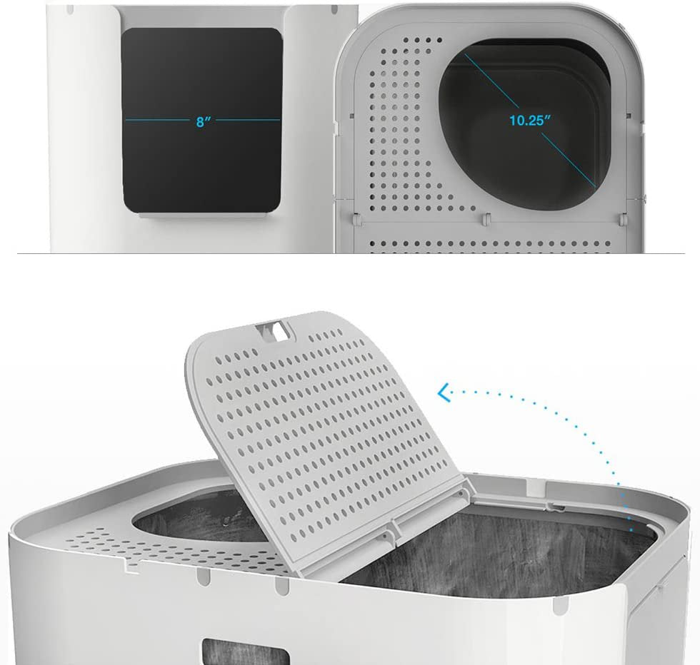 FSXUOLIPI XL Litter Box, Top or Front-Entry Configurable, Includes Scoop and Liners - White Animals & Pet Supplies > Pet Supplies > Cat Supplies > Cat Litter Box Liners FSXUOLIPI   