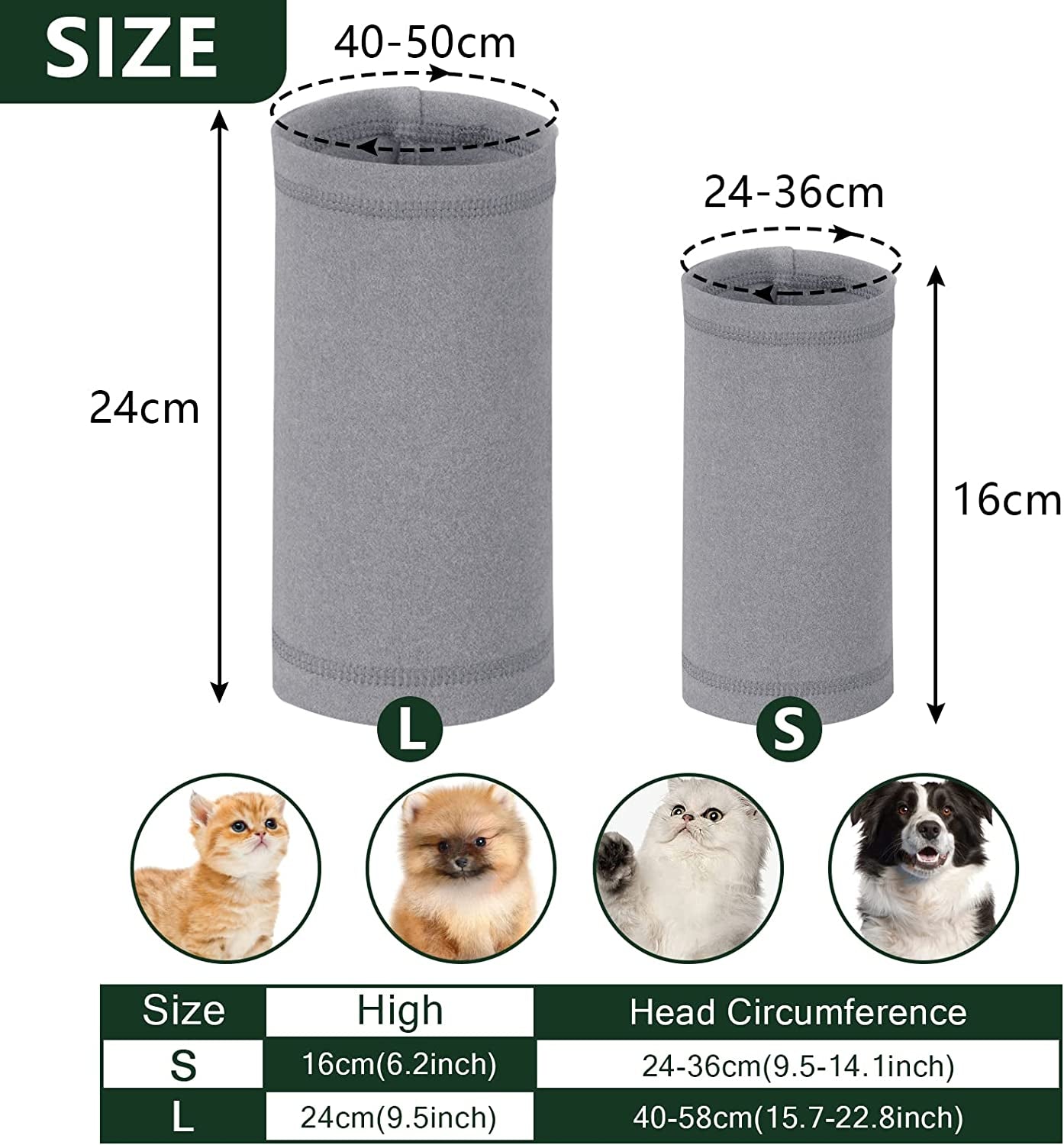 Dog Snood for Dog Neck Warmer Adjustable Scarf Dogs Neck (S-Head(9.5-14Inch), Grey) Animals & Pet Supplies > Pet Supplies > Dog Supplies > Dog Apparel Nobranded Manufactuer   