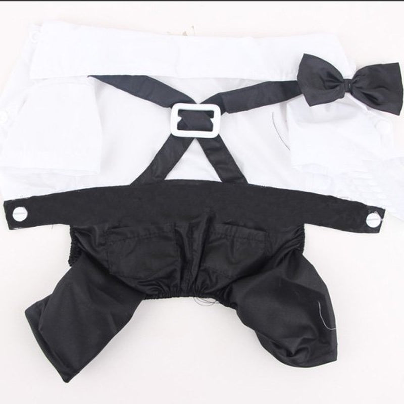 Pet Dog Tuxedo Bow Tie Wedding Suit Clothing Puppy Costumes Clothes Apparel Animals & Pet Supplies > Pet Supplies > Dog Supplies > Dog Apparel Funcee   
