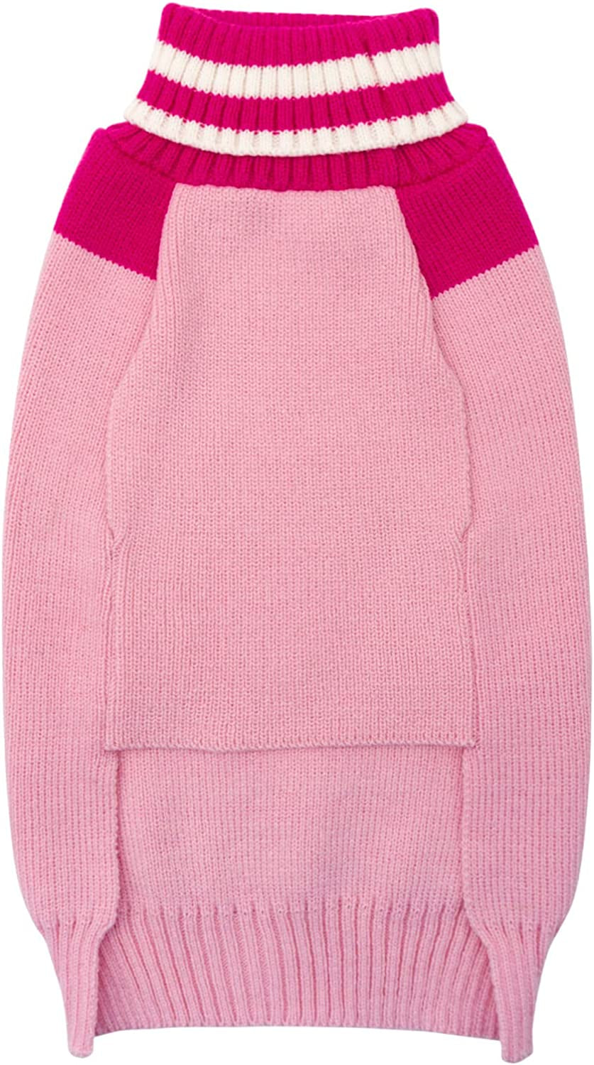 KYEESE Valentines Day Dog Sweater Woof Turtleneck Dog Knitwear for Medium Dogs with Leash Hole Dog Apparel Dog Coat, Pink,Xl Animals & Pet Supplies > Pet Supplies > Dog Supplies > Dog Apparel kyeese   