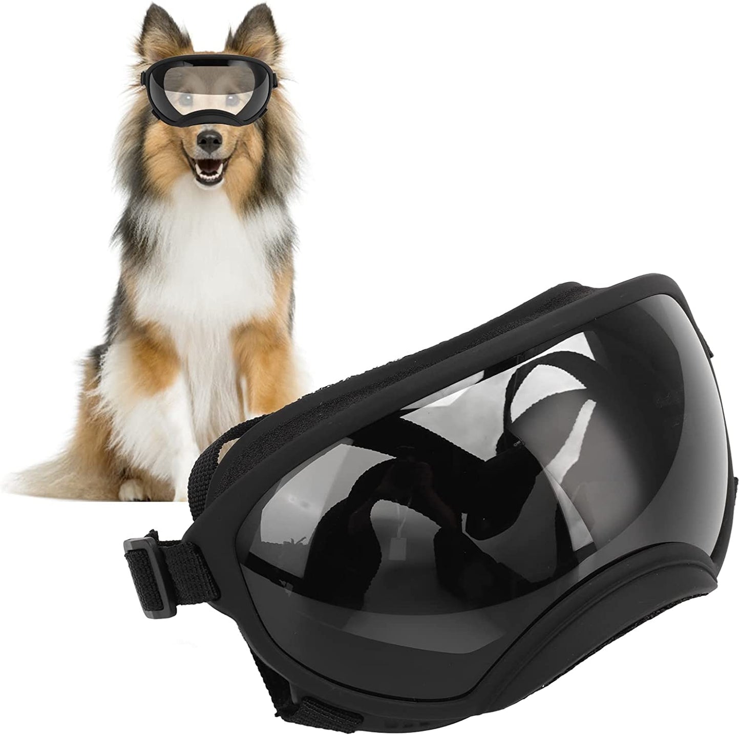 Heayzoki Dog Goggles, Windproof Ultraviolet Proof Dustproof Strap Durable Dog Sunglasses Breathable and Dustproof Design, for Large Breed Animals & Pet Supplies > Pet Supplies > Dog Supplies > Dog Apparel Heayzoki   