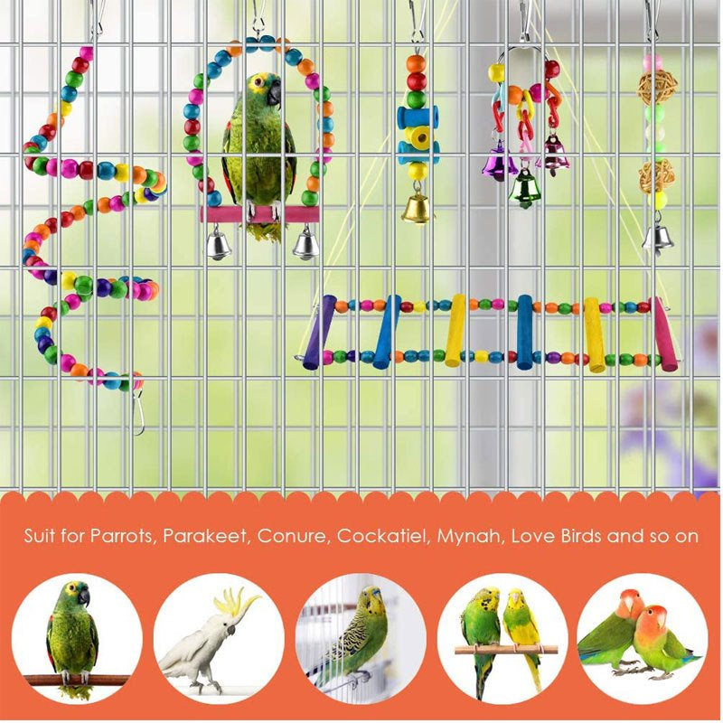 Luonfels Bird Toys Birds Perches Swing 6 Packs Bird Cage Perch for Cockatiels Parrot Parakeet Accessories Animals & Pet Supplies > Pet Supplies > Bird Supplies > Bird Cage Accessories Luonfels   