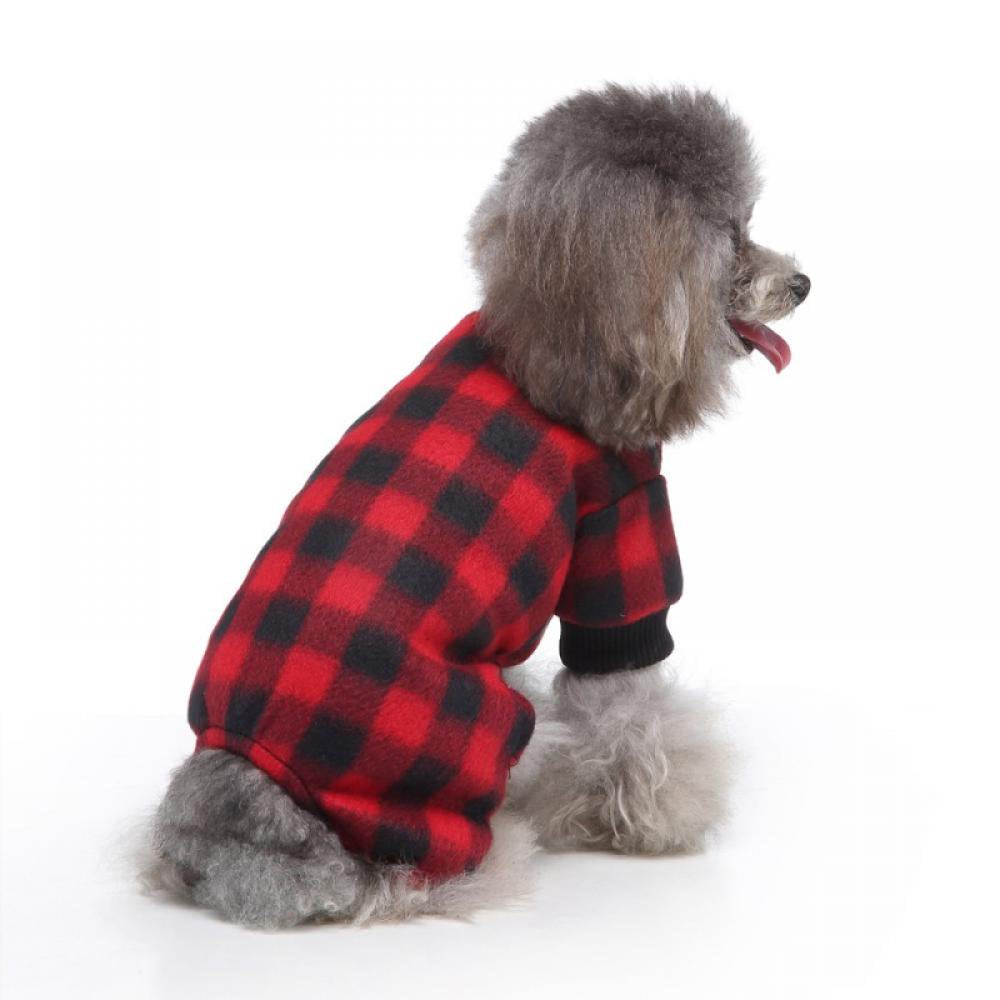 PRAETER 100% Cotton Buffalo Plaid Dog Clothes Puppy Pajamas Pet Apparel Cat Onesies Jammies Doggie Jumpsuits Animals & Pet Supplies > Pet Supplies > Dog Supplies > Dog Apparel PRAETER   