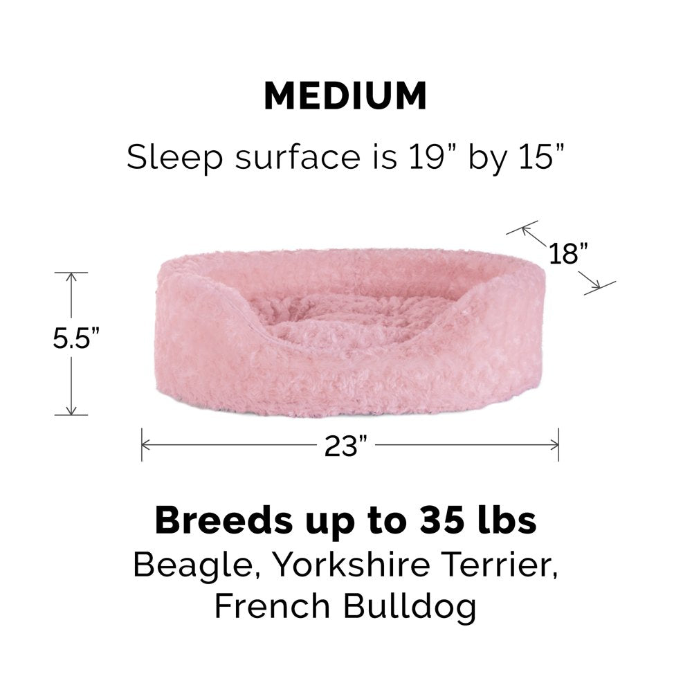 Furhaven | Oval Ultra Plush Pet Bed for Dogs & Cats, Strawberry, Medium Animals & Pet Supplies > Pet Supplies > Cat Supplies > Cat Beds FurHaven Pet   