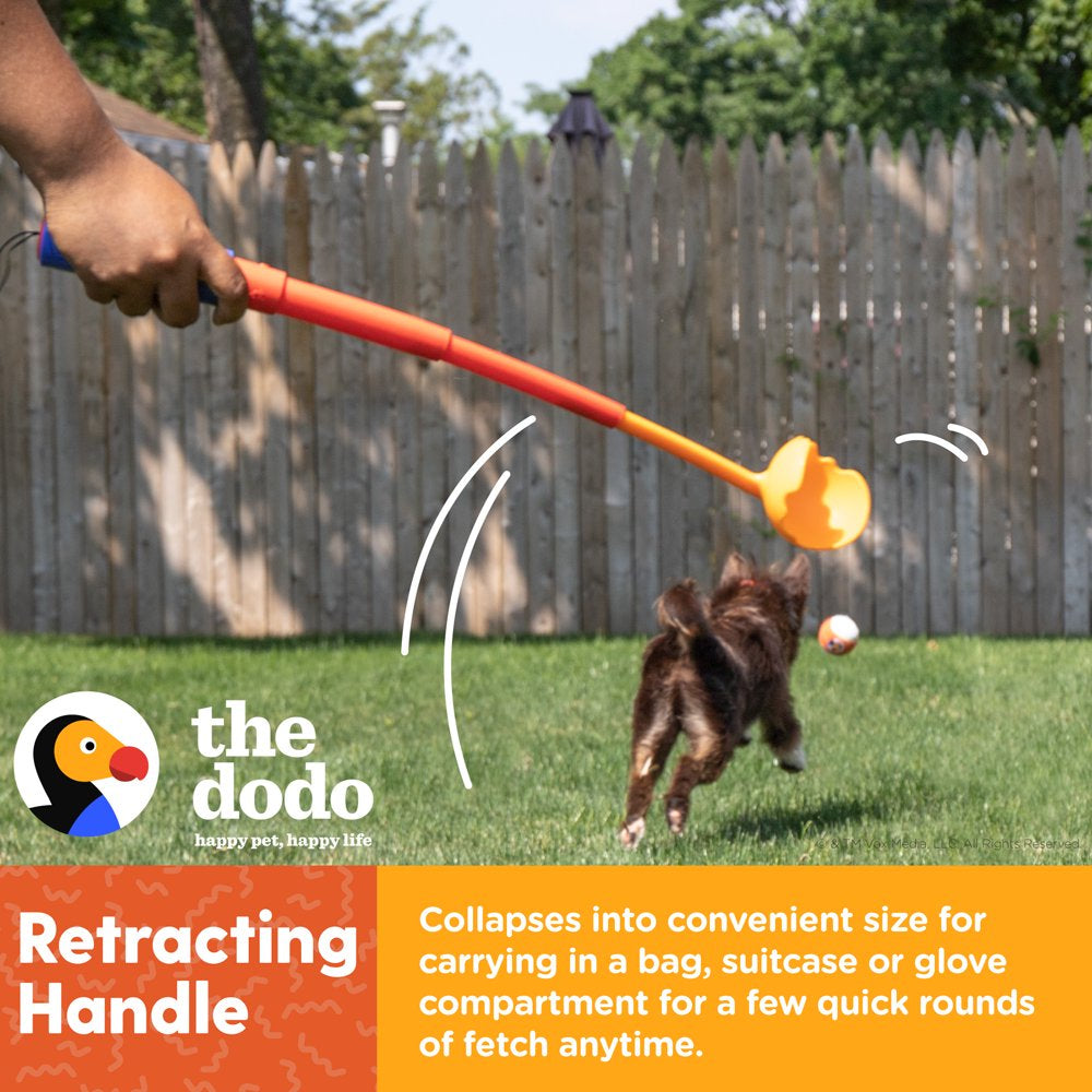 The Dodo Telescoping Ball Launcher Dog Toy with 2 Tennis Balls, Blue and Yellow Animals & Pet Supplies > Pet Supplies > Dog Supplies > Dog Toys Fetch for Pets   