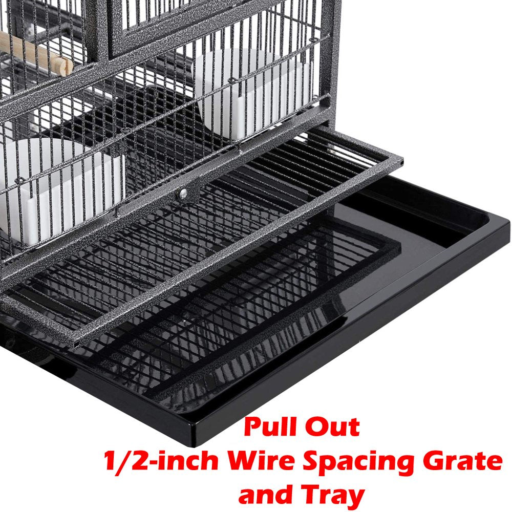 Stackable Bird Flight Breeder Cage Center Divider Side Nesting Box Doors Metal Bird Cage with Rolling Stand for Small Birds Lovebirds Finch Canaries Parakeets Cockatiels Budgies Animals & Pet Supplies > Pet Supplies > Bird Supplies > Bird Cages & Stands Mcage   