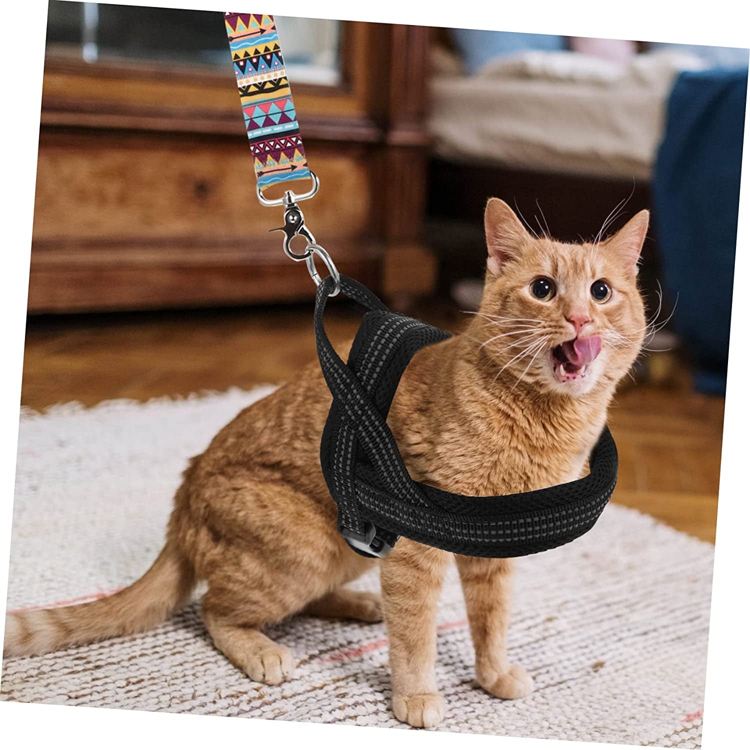 Balacoo 1Pc Chest Vest Walking Strap Kitten Pet Breast Supplies Traction Black Reflective Nylon Collar Puppy for Outdoor Dog Travel Protector Harness Animals & Pet Supplies > Pet Supplies > Dog Supplies > Dog Apparel Balacoo   