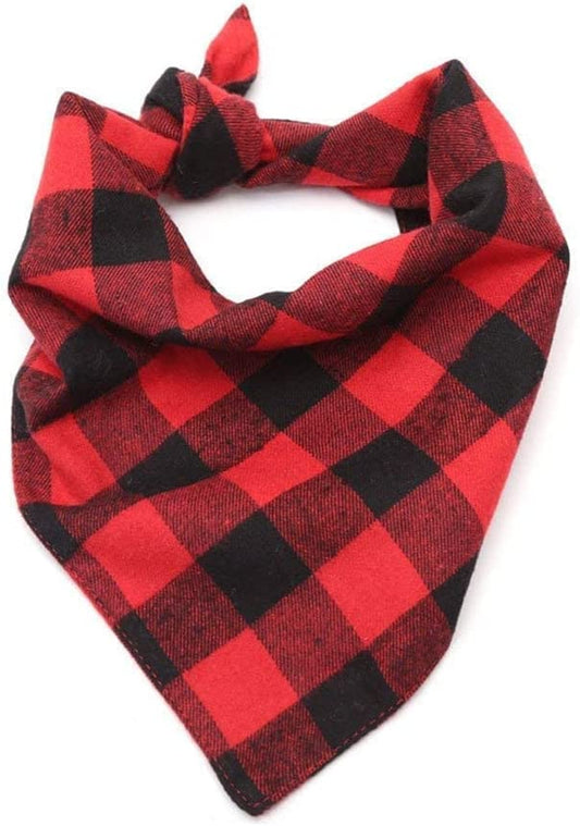 NACOCO Dog Bandana Bibs Pet Plaid Scarf Triangle Head Scarfs Accessories Neckerchief for Small and Medium Dog (1 Pack Red, S) Animals & Pet Supplies > Pet Supplies > Dog Supplies > Dog Apparel NACOCO Red Small 