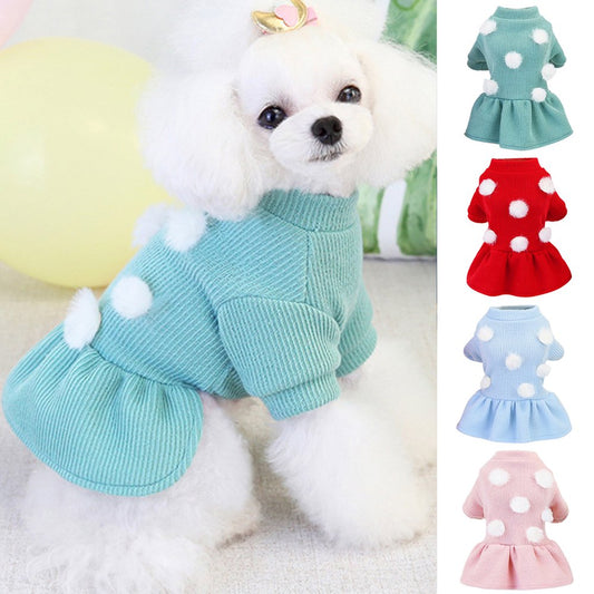Walbest Dog Dresses for Small Dogs Girl for Winter Dog Sweater Pet Puppy Clothes Outfit Apparel Sweatshirt Dog Cats Clothing Fall Warm Fleece Coat for Chihuahua Yorkie Animals & Pet Supplies > Pet Supplies > Dog Supplies > Dog Apparel Walbest XL Blue 