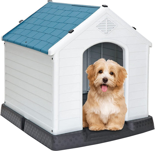 EXTFIT Plastic Dog House - Water Resistant Dog Kennel for Small to Medium Sized Dogs All Weather Indoor Outdoor Doghouse Puppy Shelter Animals & Pet Supplies > Pet Supplies > Dog Supplies > Dog Houses EXTFIT   