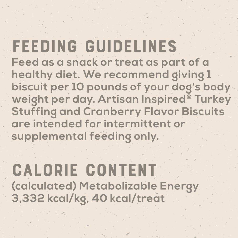 Artisan Inspired Turkey Stuffing & Cranberry Flavor Biscuits Dog Treats, 16Oz Bag Animals & Pet Supplies > Pet Supplies > Dog Supplies > Dog Treats American Pet Nutritionâ¢   