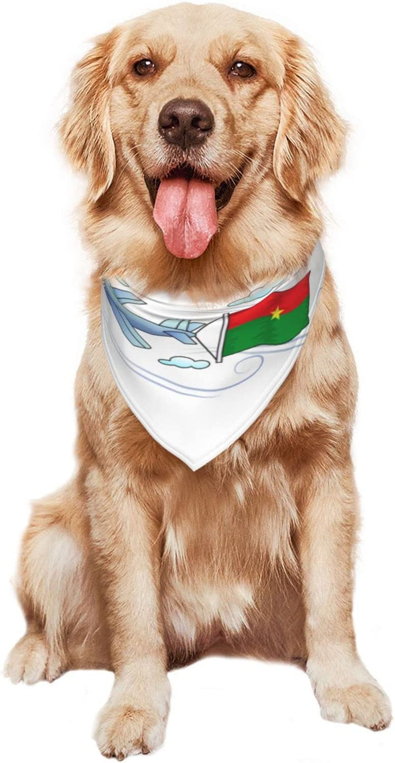 Airplane with Burkina Flag Pet Dog and Cat Decorative Triangle Scarf,Dog Bandana,Breathable and Stain Resistant. Animals & Pet Supplies > Pet Supplies > Dog Supplies > Dog Apparel ZALTAS   