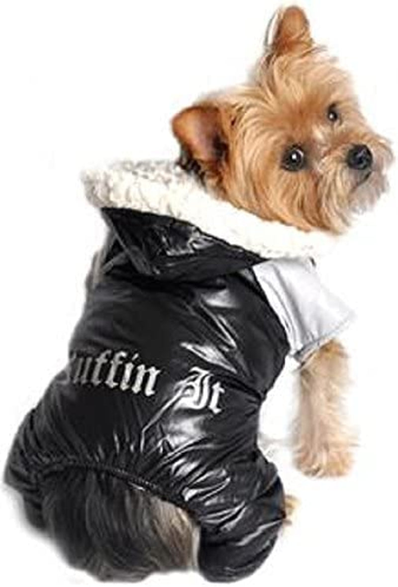 Dog Coat - "Ruffin' It" Snowsuit - Black & Grey - Small/Medium (S/M) Animals & Pet Supplies > Pet Supplies > Dog Supplies > Dog Apparel Doggie Design   