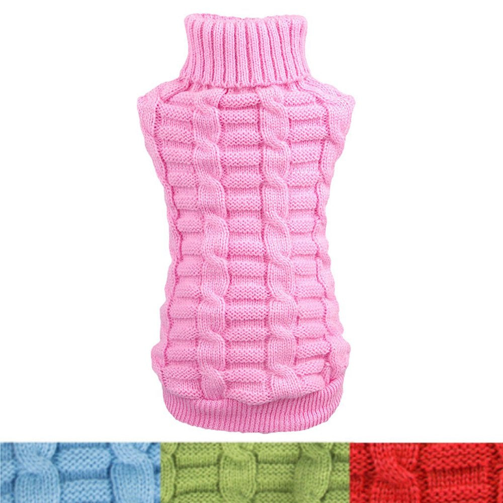 Pet Dog Cat Warm Coat Knit Sweater Winter Clothes Apparel for Small Puppy Animals & Pet Supplies > Pet Supplies > Cat Supplies > Cat Apparel Unique Bargains XL Pink 
