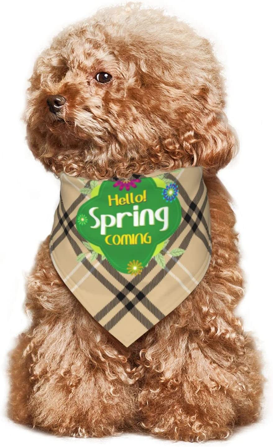 Hello Spring Coming with Flower Pet Dog and Cat Decorative Triangle Scarf,Dog Bandana,Breathable and Stain Resistant. Animals & Pet Supplies > Pet Supplies > Dog Supplies > Dog Apparel ZALTAS   