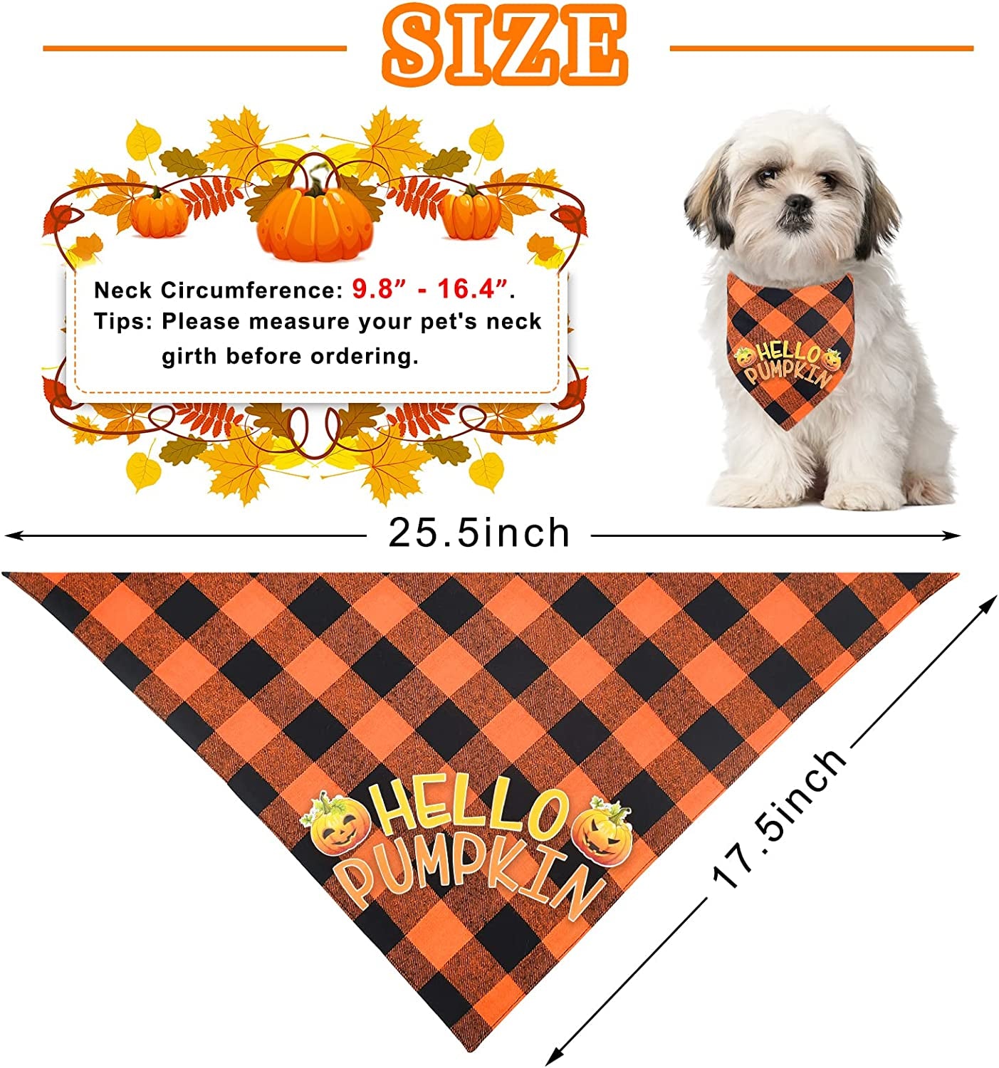 Malier 2 Pack Thanksgiving Dog Bandana, Holiday Classic Buffalo Plaid Turkey Pumpkin Pattern Bandana, Dog Scarf Triangle Bibs Kerchief Costume Accessories for Small Medium Large Dogs Cats (Large) Animals & Pet Supplies > Pet Supplies > Dog Supplies > Dog Apparel Malier   