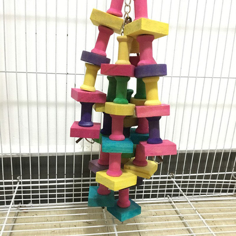 SUPERHOMUSE Mixed Color Parrot Building Blocks Chewing Toy Chewing String Building Blocks Toys for Small Medium and Large Parrots Pet Rainbow Bite String Toys Chewing Toy for Birds Animals & Pet Supplies > Pet Supplies > Bird Supplies > Bird Toys SUPERHOMUSE   