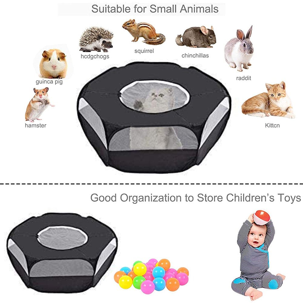Small Animal Playpen, Waterproof Small Pet Cage Tent Portable Outdoor Exercise Yard Fence with Top Cover anti Escape Yard Fence for Kitten/Cat/Rabbits/Bunny/Hamster/Guinea Pig/Chinchillas Animals & Pet Supplies > Pet Supplies > Dog Supplies > Dog Kennels & Runs Mmgoqqt   