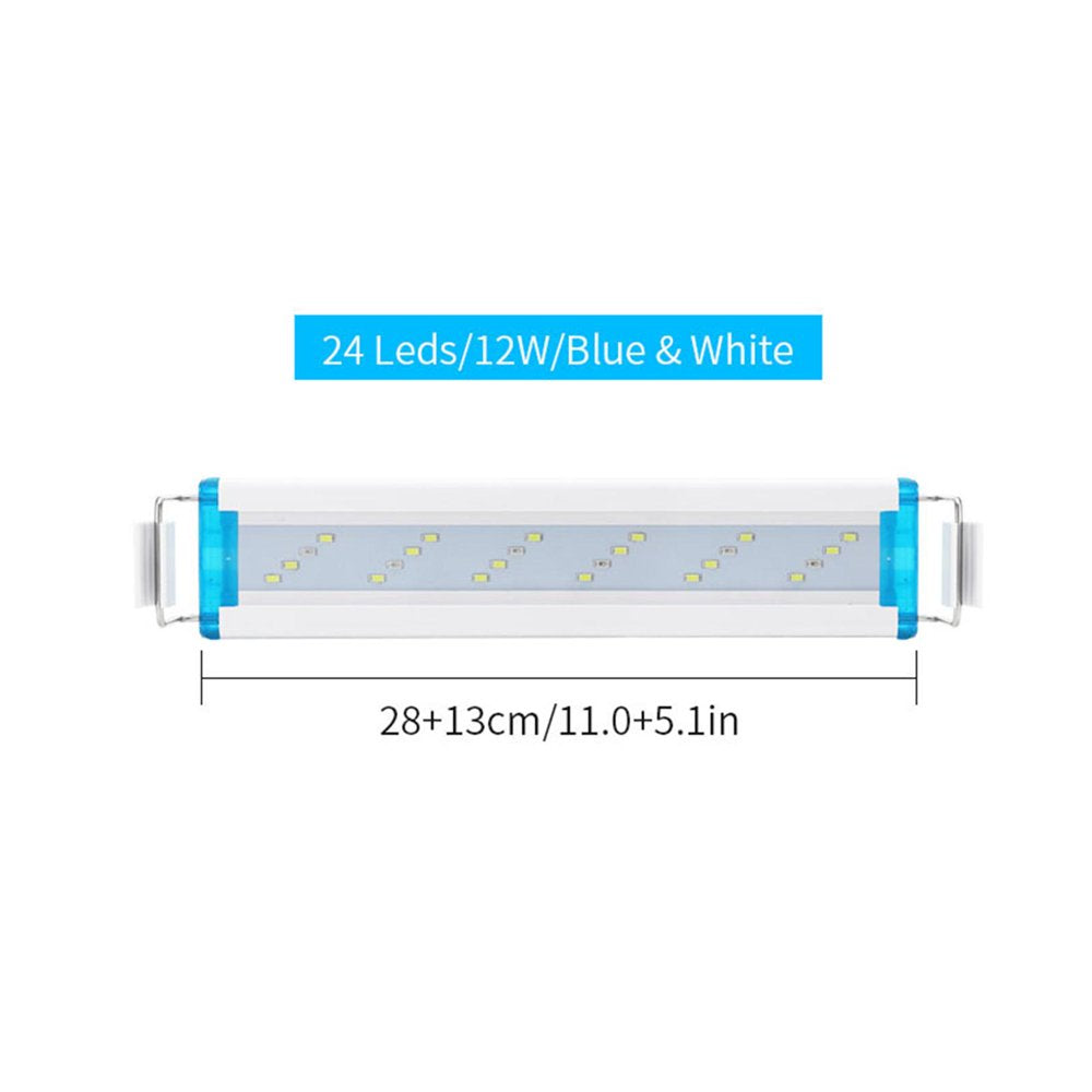 LED Aquarium Light , Fish Tank Light with Extendable Brackets, White Leds for Aquatic Coral Plants and Freshwater Fish Tank 12W 24Leds Animals & Pet Supplies > Pet Supplies > Fish Supplies > Aquarium Lighting perfk   