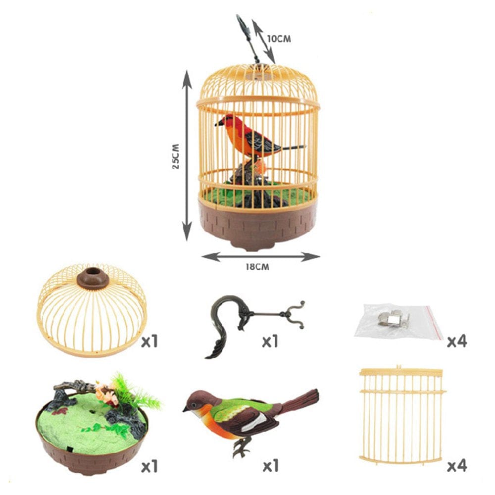 1Pc Sound Activated Bird Realistic Battery Operated Funny Singing Bird Toy Red Animals & Pet Supplies > Pet Supplies > Bird Supplies > Bird Toys DYNWAVE   
