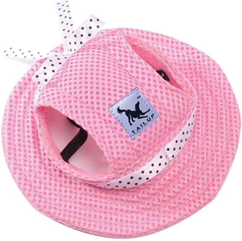 1Pcs Pet Sunhat,Round Brim Pet Cap Stripe Pet Dog Mesh Porous Sun Cap with Ear Holes for Small Dogs(Pink S) Animals & Pet Supplies > Pet Supplies > Dog Supplies > Dog Apparel Generic   