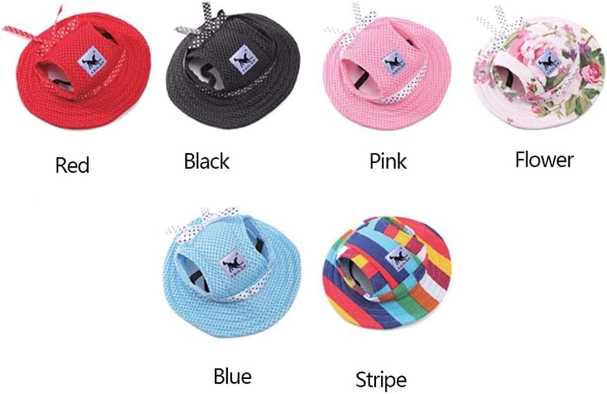 1Pcs Pet Sunhat,Round Brim Pet Cap Stripe Pet Dog Mesh Porous Sun Cap with Ear Holes for Small Dogs(Pink S) Animals & Pet Supplies > Pet Supplies > Dog Supplies > Dog Apparel Generic   