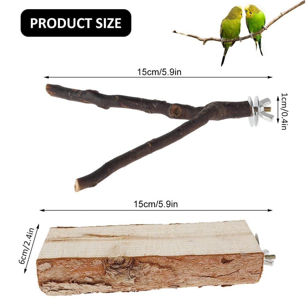 2/10Pcs Parrot Bird Perches Natural Wood Bird Standing Stick Parrot Perch Stand Platform Wooden Exercise Climbing Paw Grinding Toy Birdcage Accessories for Parakeet Parrot Budgie Lovebirds Animals & Pet Supplies > Pet Supplies > Bird Supplies > Bird Cage Accessories Fznkrag   