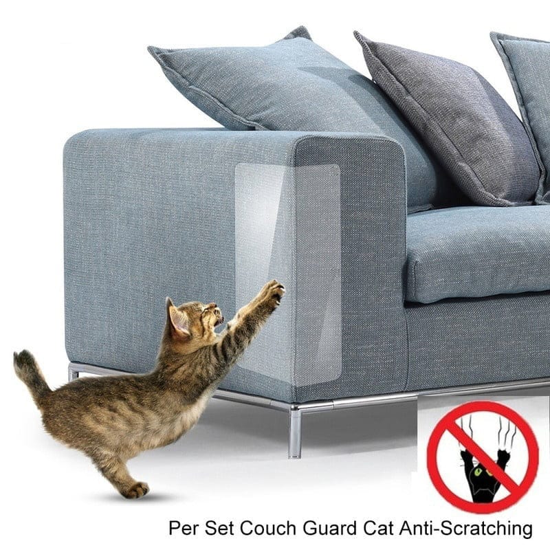 2/4/6/10PCS Couch Guard Cat Anti-Scratching Protector Sofa Furniture Self-Adhesive Cat Scratching Guard Cat Furniture Sofa Anti-Scratch Sticker for Cat Scratching or Clawing Furniture Protector