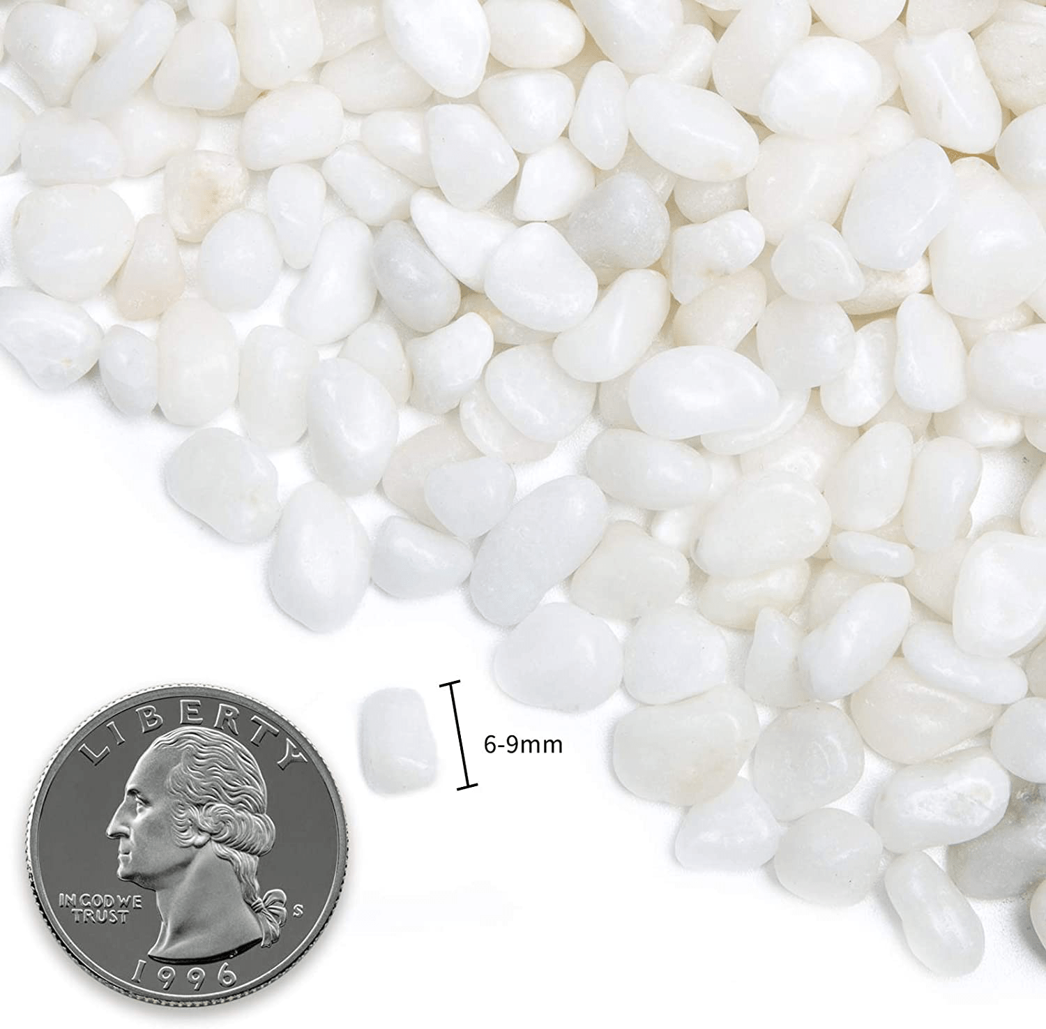 2.7 Lb Natural Polished Decorative White Pebbles - Small Stones 3/8" Gravel Size,River Rocks Pebbles for Plants, Home DIY Decor,Aquarium Gravel,Vase Fillers,Fairy Garden,Landscaping Outdoor Stones