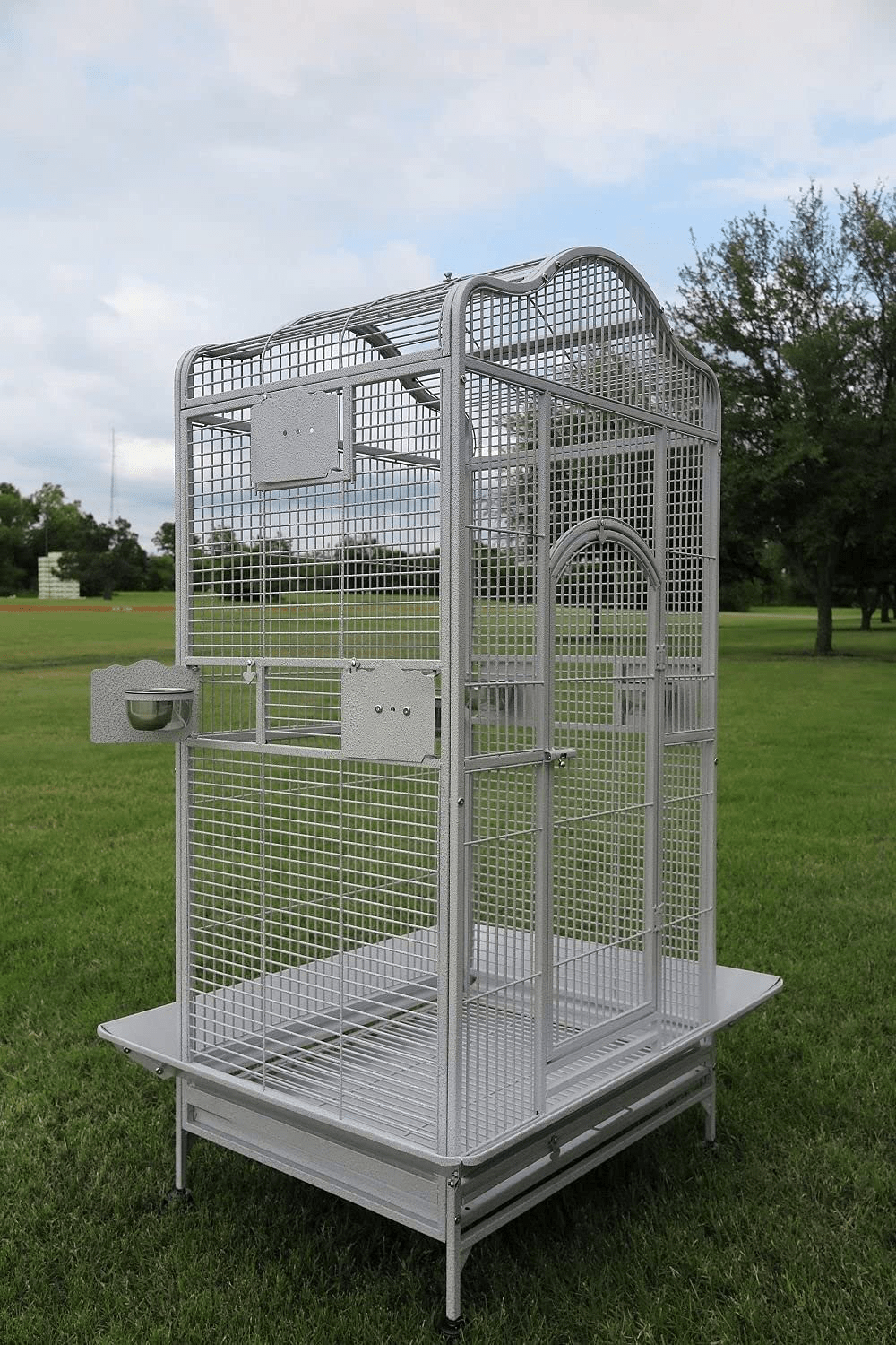 2 Color, Extra Large Wrought Iron Dome Top for Macaw Goffin'S Cockatoo Cockatiels African Grey Amazon Parrots Green Cheek Conures Caique Bird Cage with Rolling Stand Animals & Pet Supplies > Pet Supplies > Bird Supplies > Bird Cages & Stands Mcage   
