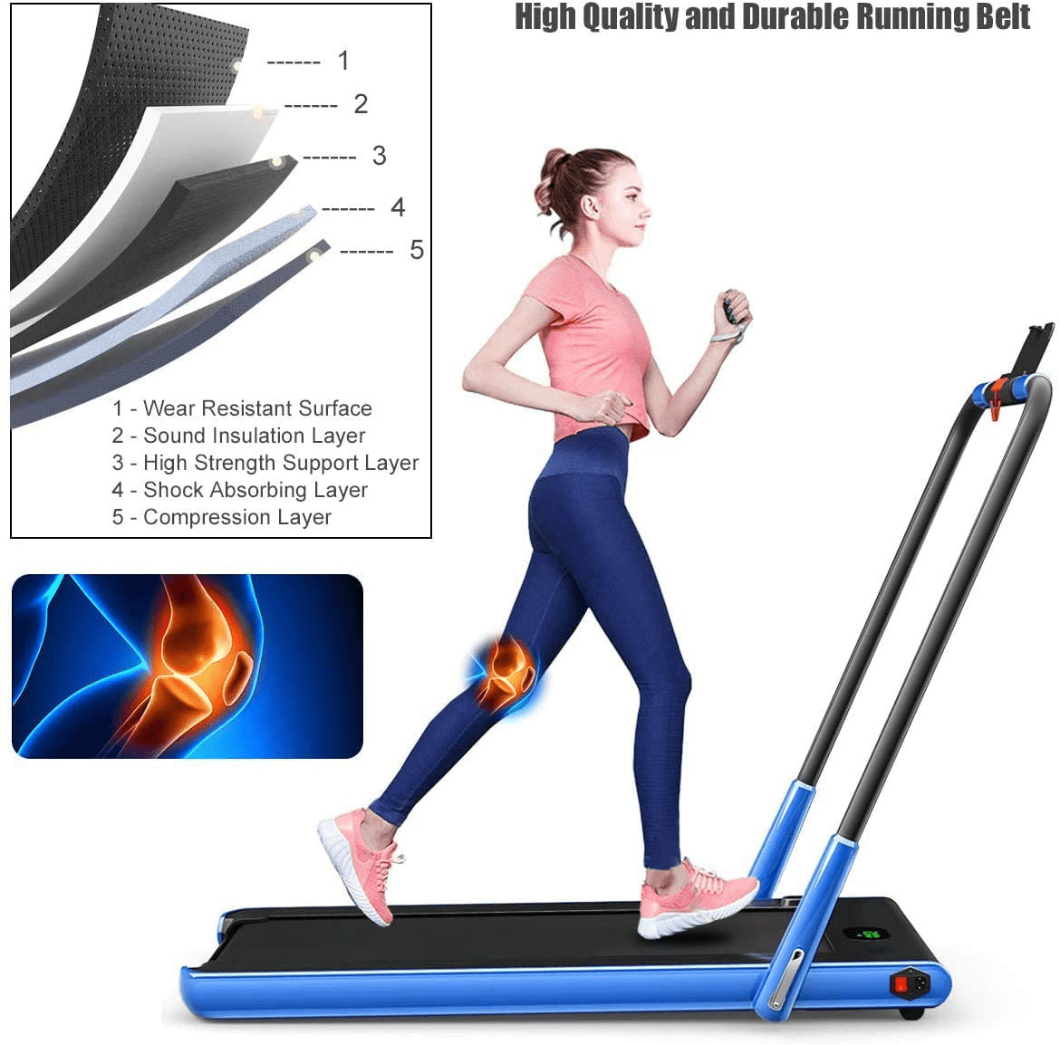 2 in 1 Folding Treadmill, 2.25HP under Desk Electric Treadmill with Bluetooth Speaker& Remote Control& LED Display, Space Saving Walking Jogging Running Trainer Equipment Animals & Pet Supplies > Pet Supplies > Dog Supplies > Dog Treadmills Goplus   
