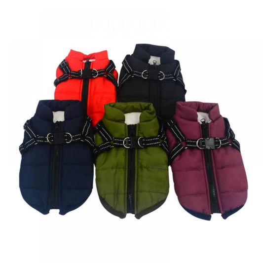 2 in 1 Pet Dog Winter Warm Skiing Costume Coat Vest with Chest Strap Harness Warm Clothes for Small Large Dogs 7 Sizes Animals & Pet Supplies > Pet Supplies > Dog Supplies > Dog Apparel Catlerio L Purple 