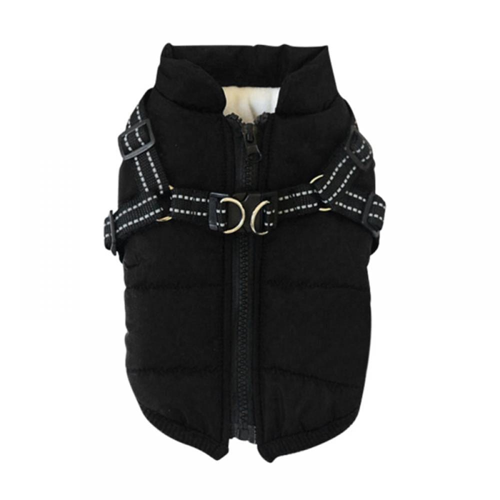 2 in 1 Pet Dog Winter Warm Skiing Costume Coat Vest with Chest Strap Harness Warm Clothes for Small Large Dogs 7 Sizes
