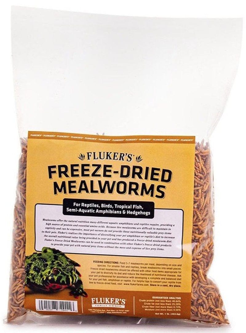 2 Lb (2 X 1 Lb) Flukers Freeze-Dried Mealworms for Reptiles, Birds, Tropical Fish, Amphibians and Hedgehogs Animals & Pet Supplies > Pet Supplies > Reptile & Amphibian Supplies > Reptile & Amphibian Food Fluker's   