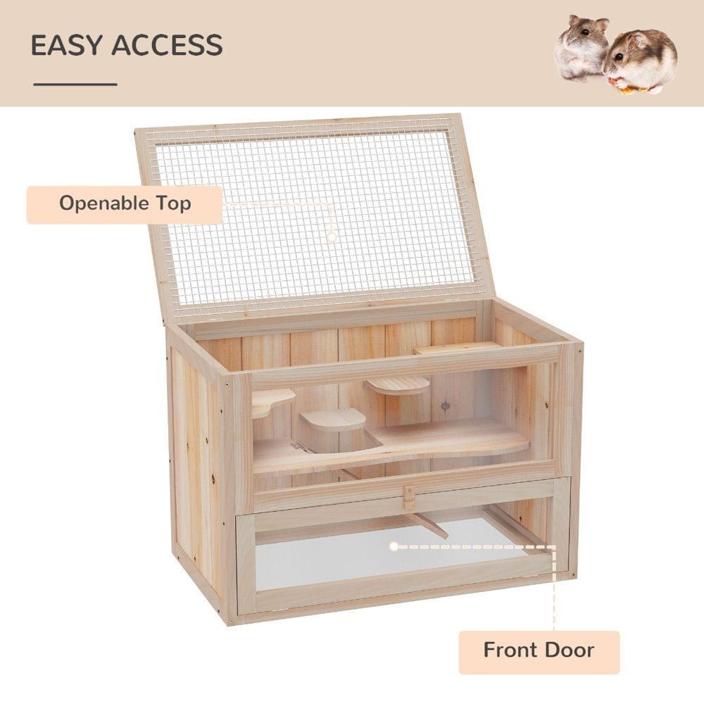 2-Level Hamster Cage & Small Animal Habitat for Rabbits, Guinea Pigs & Chinchillas with Openable Roof & Window Animals & Pet Supplies > Pet Supplies > Small Animal Supplies > Small Animal Habitats & Cages Dcenta   