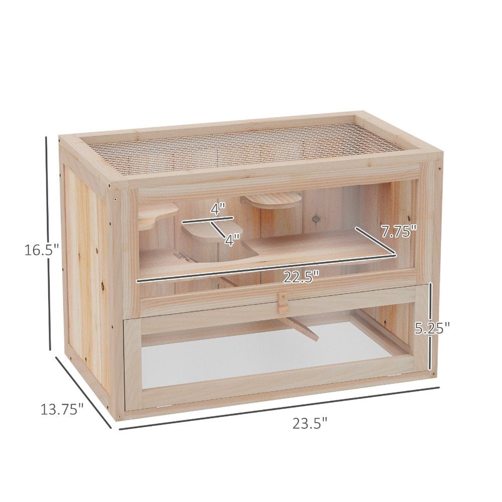 2-Level Hamster Cage & Small Animal Habitat for Rabbits, Guinea Pigs & Chinchillas with Openable Roof & Window Animals & Pet Supplies > Pet Supplies > Small Animal Supplies > Small Animal Habitats & Cages Dcenta   