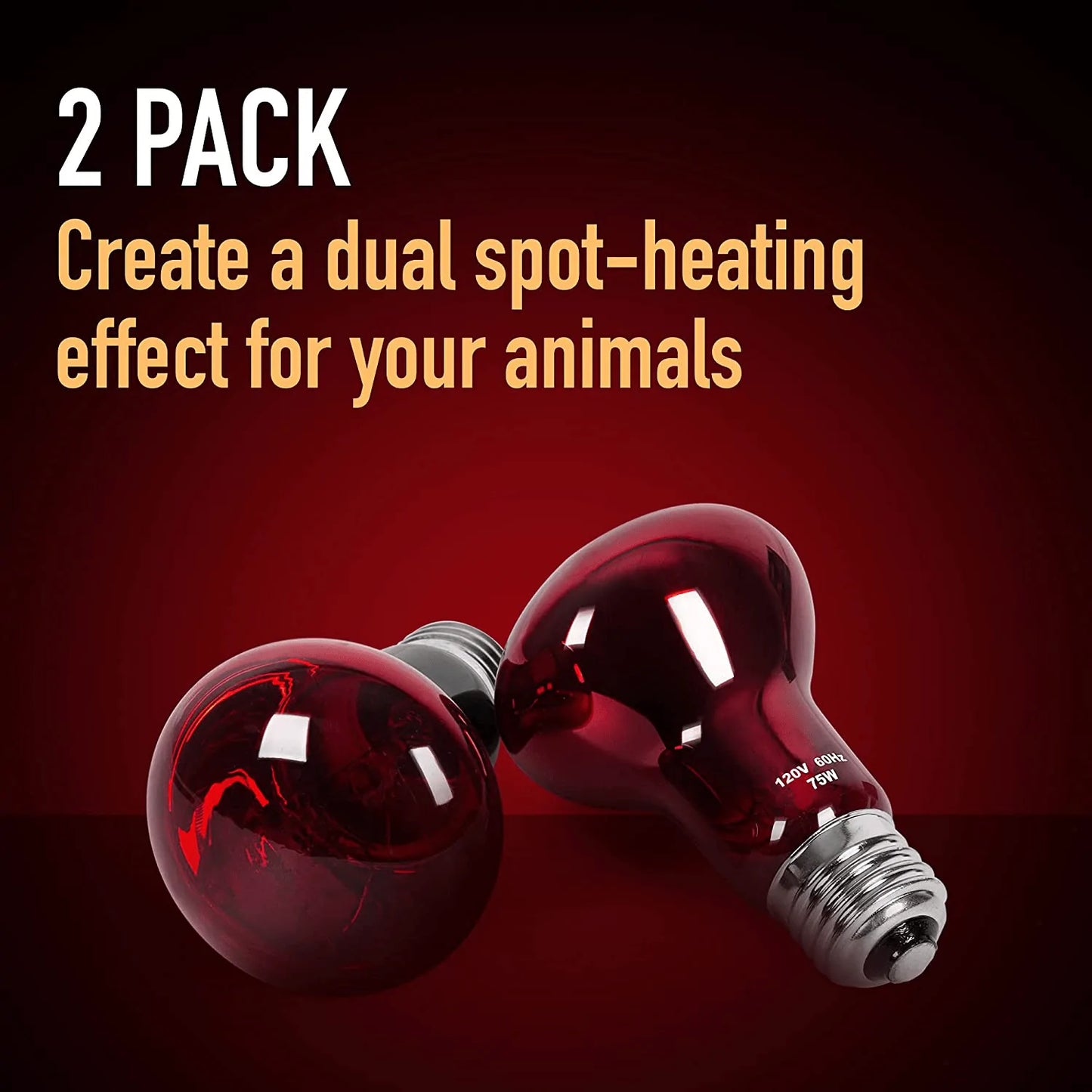 [2-Pack]‌ ‌75‌ ‌Watt‌ ‌Infrared‌ ‌Heat‌ ‌Lamp Bulb‌ ‌For‌ ‌Reptiles‌ ‌-‌ ‌‌ Keeps‌ ‌Your‌ ‌Animals‌ ‌Warm‌ ‌-‌ ‌Red‌ ‌Heat‌ ‌Lamp‌ ‌Bulb‌ ‌Compatible‌ ‌With‌ ‌A‌ ‌Variety‌ ‌Of‌ ‌Enclosures‌ Animals & Pet Supplies > Pet Supplies > Reptile & Amphibian Supplies > Reptile & Amphibian Substrates Impresa   