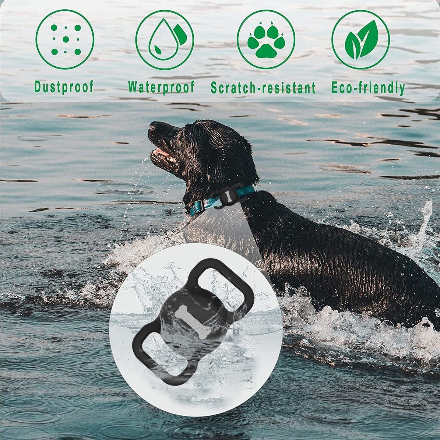 2 Pack Airtag Dog Collar Holder Silicone Pet Collar Case for Apple Airtags 2021 GPS Tracker Case Compatible with Apple Airtag