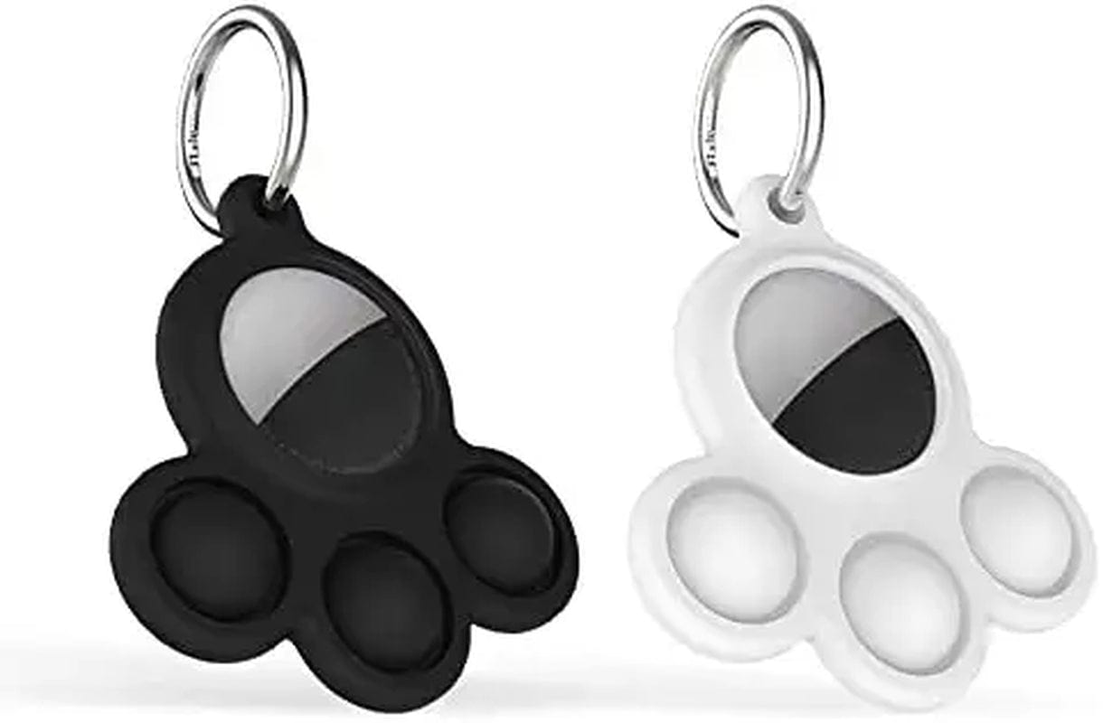 2 Pack Airtag Holder Compatible for Apple Air Tag Case Silicone Pet Dog Cat Collar and Kids Pop Bubble Fidget Sensory Toys Anti-Scratch (Pink and Blue) Electronics > GPS Accessories > GPS Cases Generic Black and White  