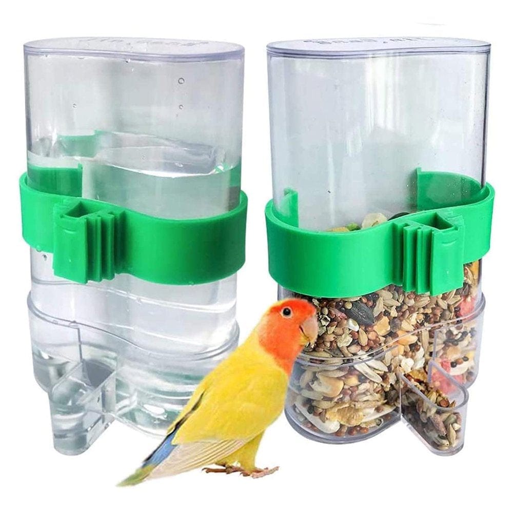 2-Pack Bird Water Dispenser for Cage Automatic Waterer Feeder Parakeet Cage Accessories Clear Food Container No Mess Animals & Pet Supplies > Pet Supplies > Bird Supplies > Bird Cage Accessories UAOUIRA   